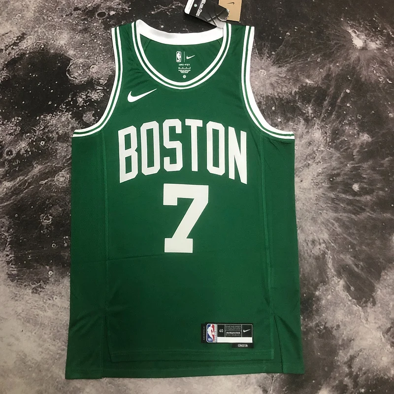 2023 Season NBA Boston Celtics Basketball Jersey Green #7 BROWN