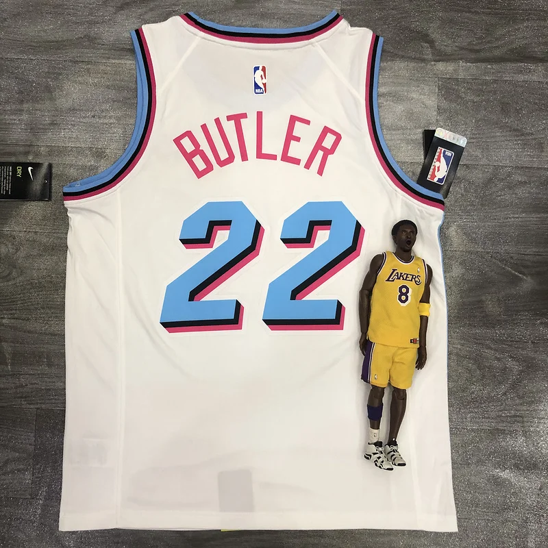 NBA Miami Heat basketball jersey round neck White #22 BUTLER