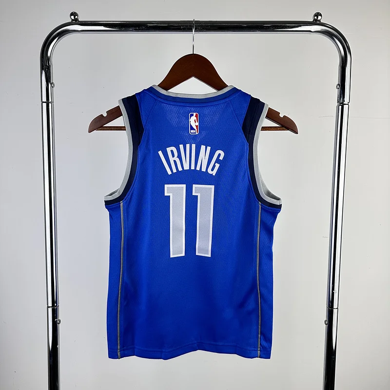 Youth kids Basketball Jersey Dallas Mavericks Blue #11 IRVING