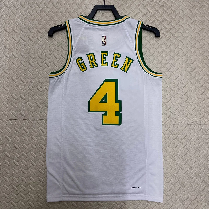 2023 Houston Rockets Basketball Jersey Retro #4 GREEN