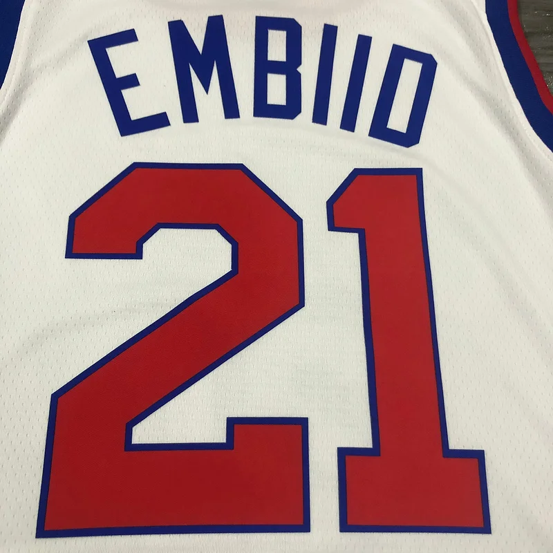 2021 Season NBA Philadelphia 76ers Basketball Jersey Retro limited #21 EMBIID