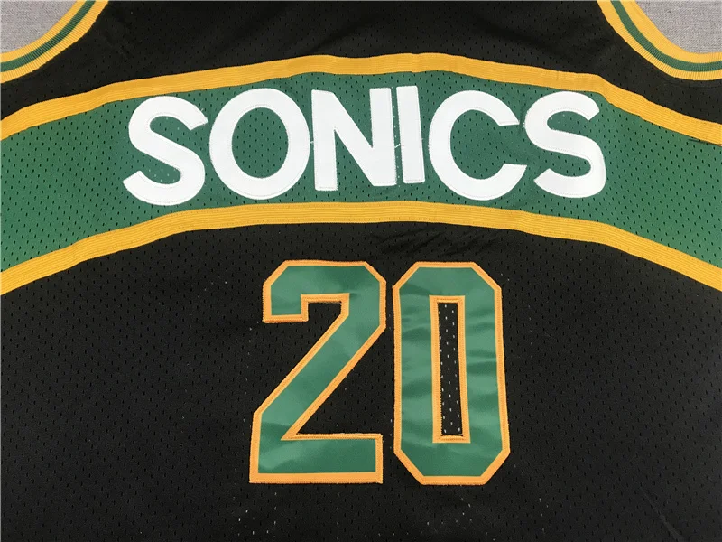 Mitchell Ness NBA Seattle SuperSonics Basketball jersey 20 Black Green