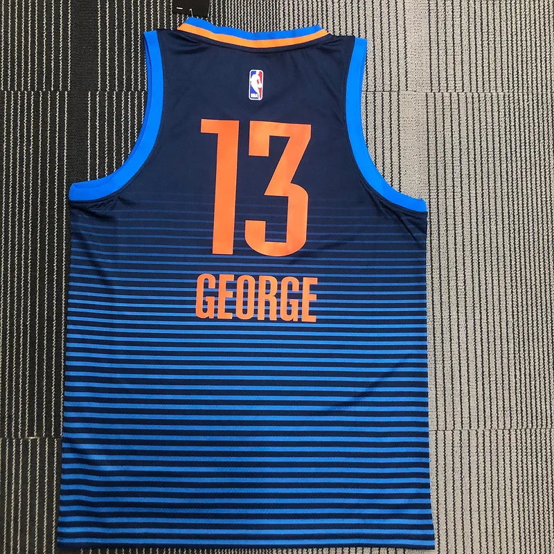 NBA Oklahoma City Thunder Basketball Jersey Blue stripe #13 GEORGE