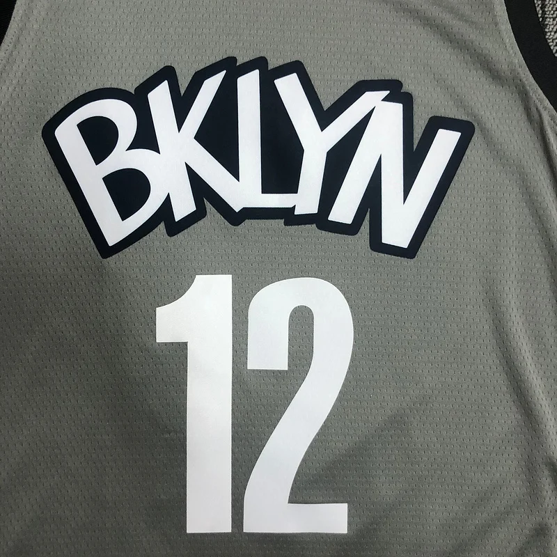 Brooklyn Nets Basketball jersey Flyer style gray #12 HARRIS