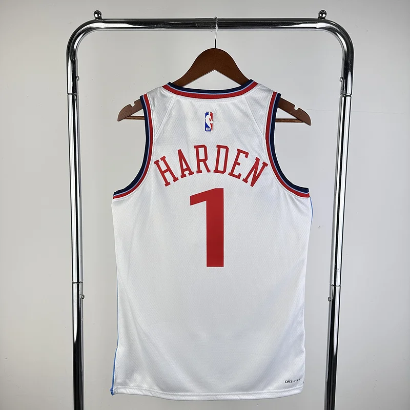 2025 Season  NBA Los Angeles Clippers Basketball jersey   Home   White  #1    HARDEN