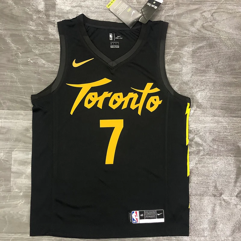 2021 NBA Toronto Raptors Basketball Jersey Black Gold #7 LOWRY