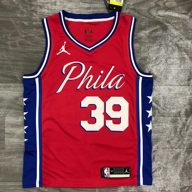 2021 Season NBA Philadelphia 76ers Basketball Jersey Jordan theme Red #39 HOWARD