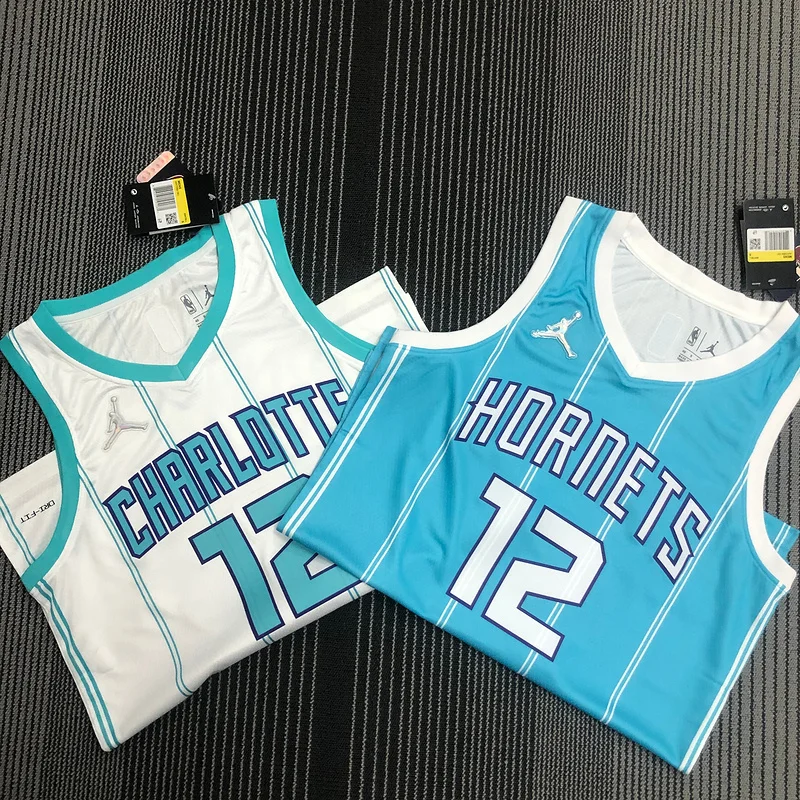 75th anniversary  Charlotte Hornets Basketball Jersey   White  #12  OUBRE JR