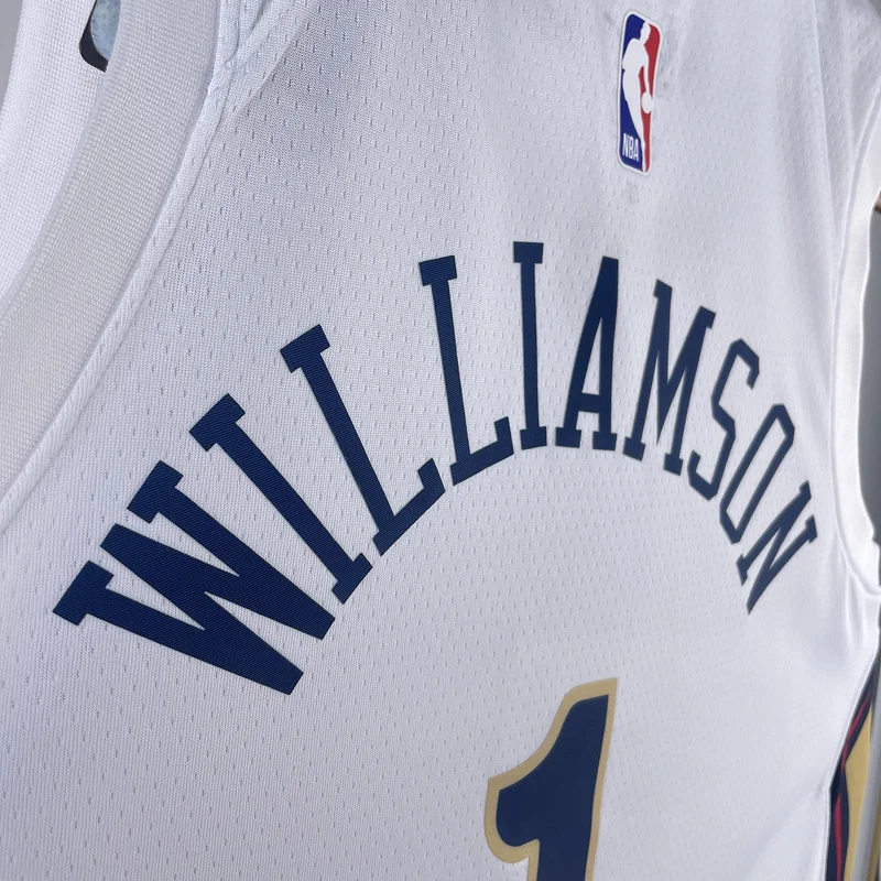 2023  New Orleans Pelicans Basketball jersey   Home   White  #1  WILLIAMSON