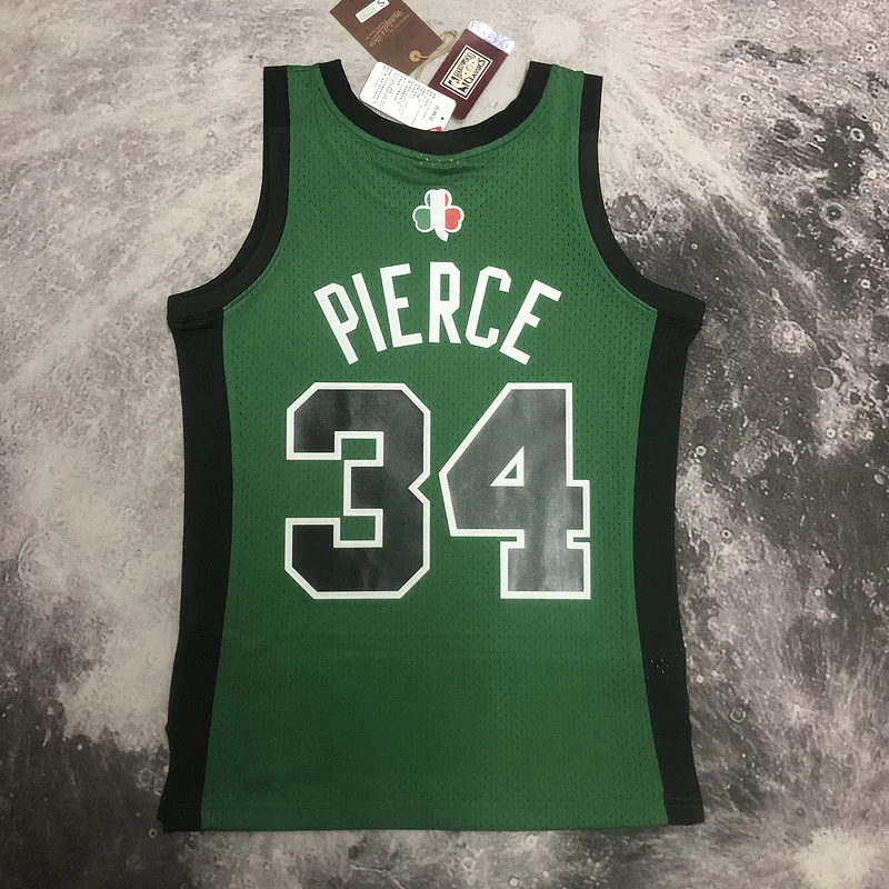 MN Hot Print Retro Boston Celtics Basketball Jersey italian race #34 PIERCE