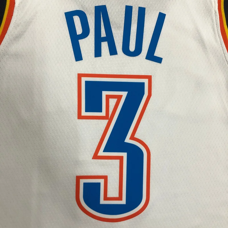 NBA Oklahoma City Thunder Basketball Jersey White #3 PAUL