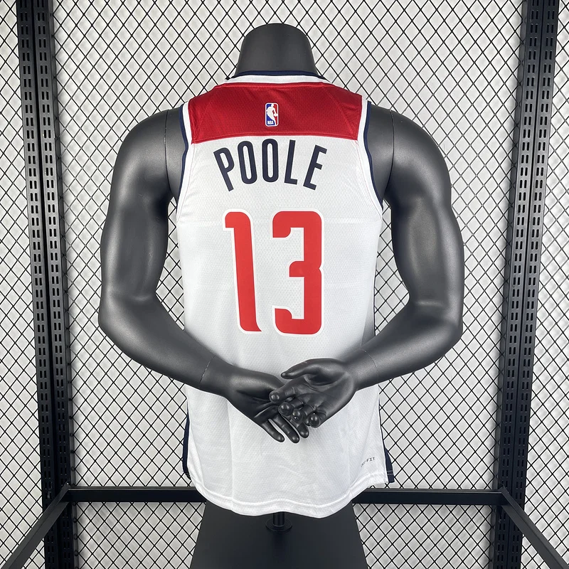 2023  Washington Wizards Basketball Jersey   Home   White #13  POOLE