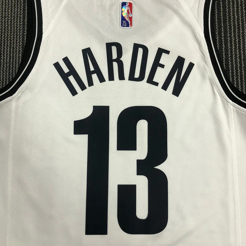 75th anniversary Brooklyn Nets Basketball jersey White #13 HARDEN