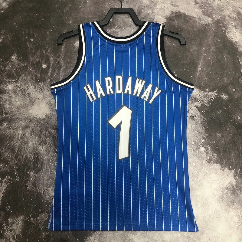 1995 Mitchell Ness Hot Print Retro Orlando Magic Basketball Jersey Blue #1 HARDAWAY