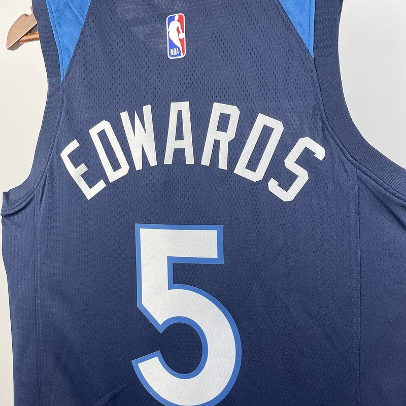 2023 Minnesota Timberwolves Basketball Jersey Aawy Blue #5 EDWARDS