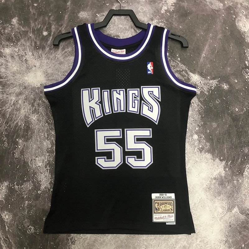 Mitchell Ness Hot Print Retro Sacramento Kings Basketball Jersey 2001 #55 WILLIAMS