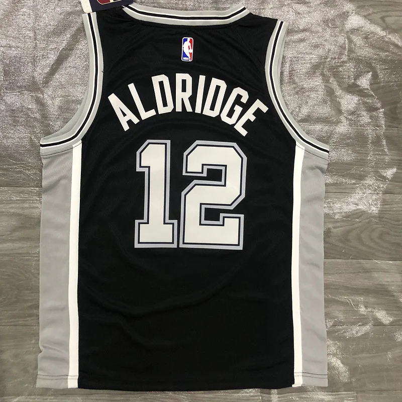 San Antonio Spurs Basketball Jersey Black #12 ALDRIDGE