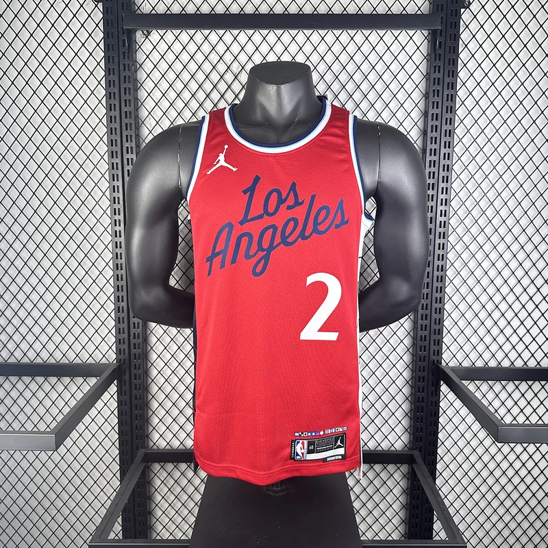 2025 Season    NBA Los Angeles Clippers Basketball jersey    trapeze  limited   Red  #2   LEONARD