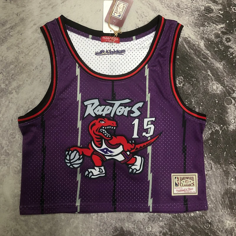 Mitchell Ness Women Retro NBA Toronto Raptors Basketball Jersey Purple #15 CARTER