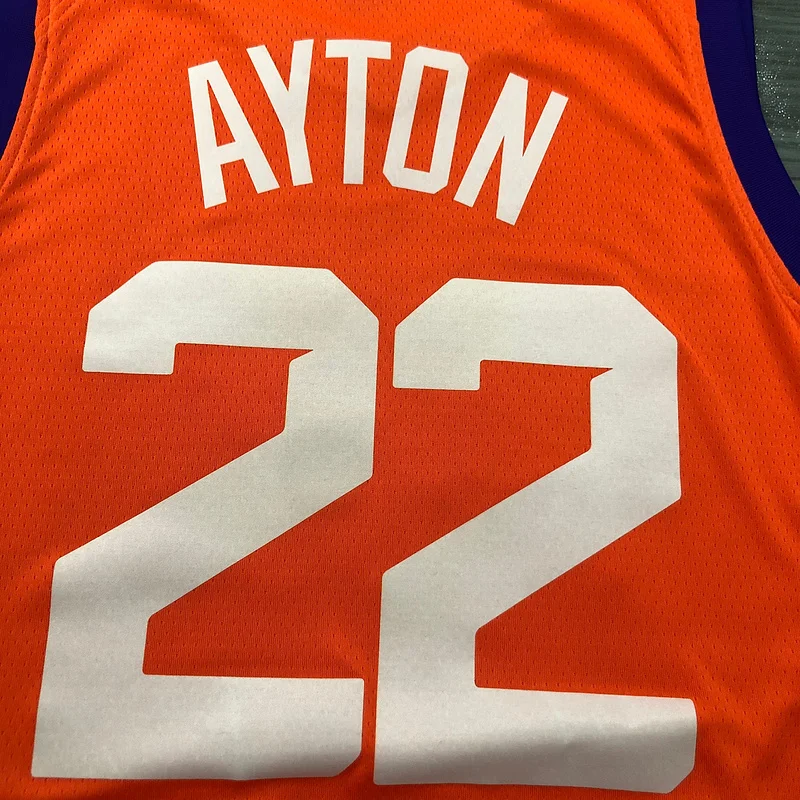 2021 Season NBA Phoenix Suns Basketball jersey Jordan theme Orange #22 AYTON