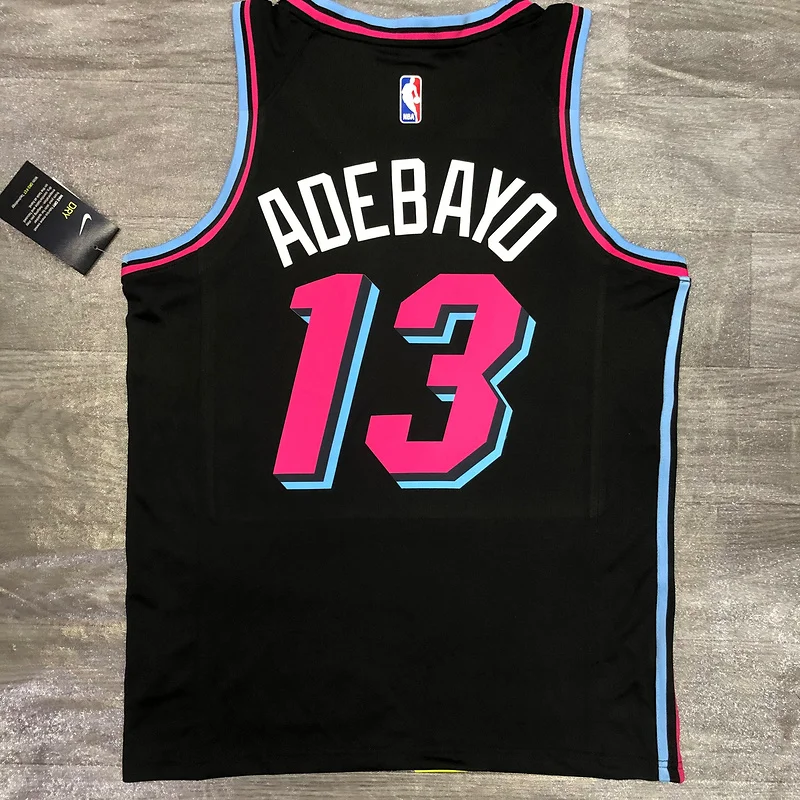 NBA Miami Heat basketball jersey round neck Black #13 ADEBAYO