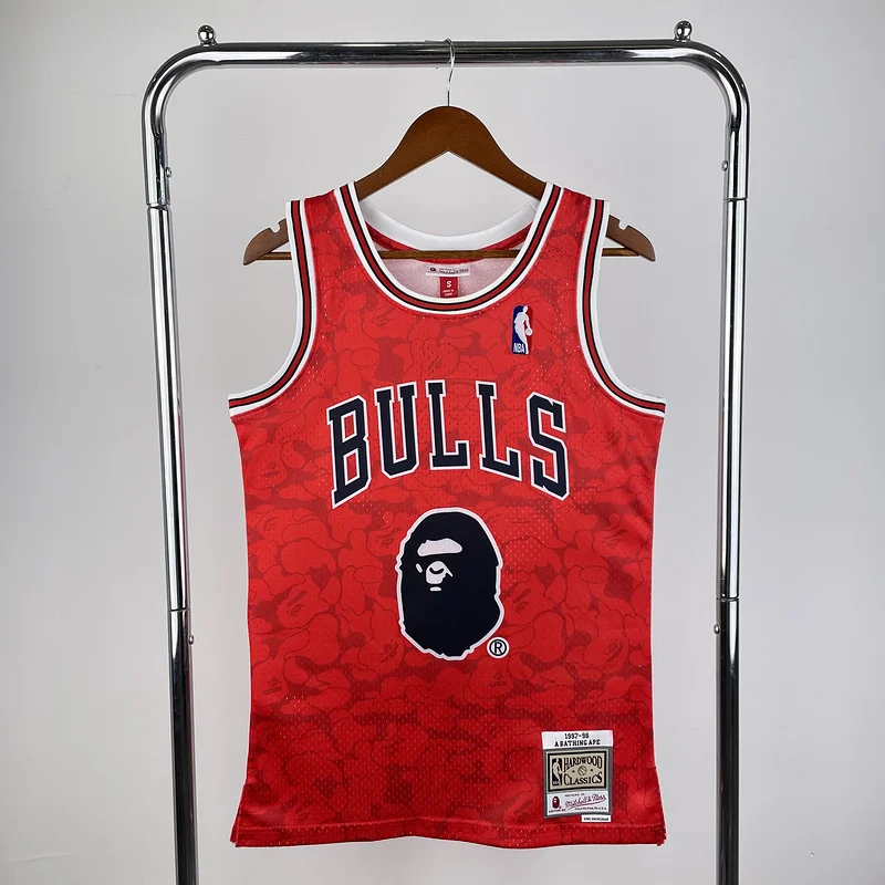 BAPE×M&N co-branded NBA Chicago Bulls Basketball jersey