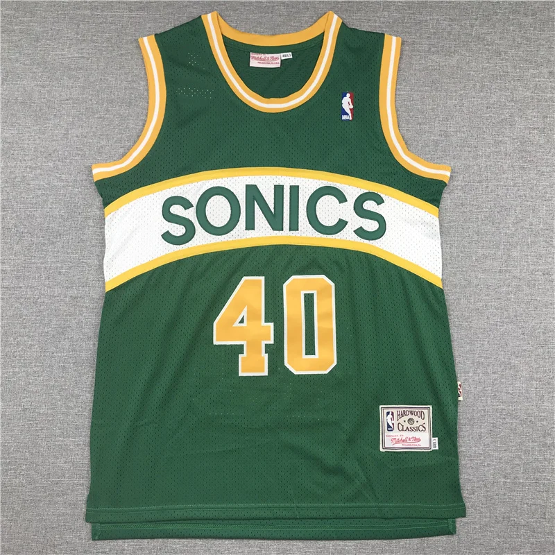 NBA Seattle SuperSonics Basketball jersey 40 Green