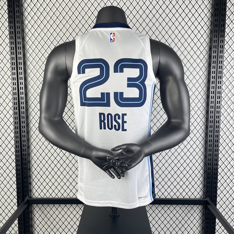 2023 Season NBA Memphis Grizzlies Basketball Jersey White #23 ROSE