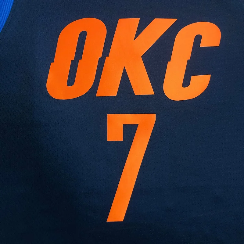 NBA Oklahoma City Thunder Basketball Jersey Blue stripe #7 ANTHDNY