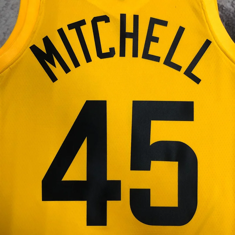 2023 Utah Jazz Basketball Jersey Aawy Yellow #45 MITCHELL