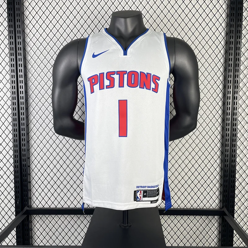 2023 Detroit Pistons Basketball Jersey White #1 IVERSON