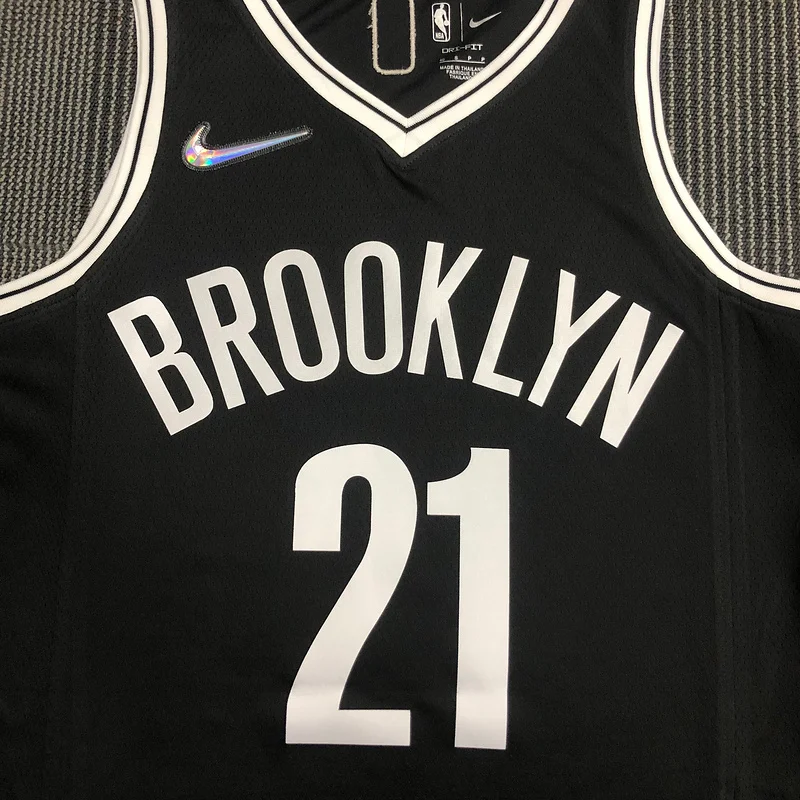 75th anniversary Brooklyn Nets Basketball jersey Black #21 CLOWNEY