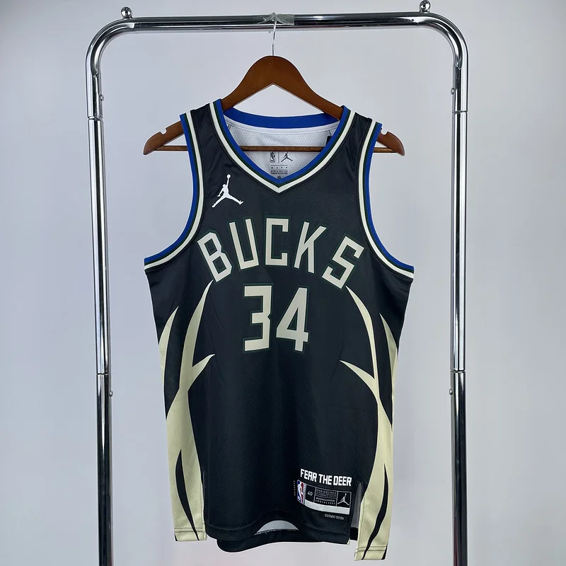 2023 Season NBA Milwaukee Bucks Basketball jersey Jordan limited #34