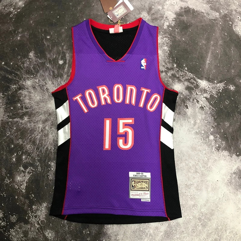 2000 Mitchell Ness Hot Print Retro NBA Toronto Raptors Basketball Jersey Black #15 CARTER