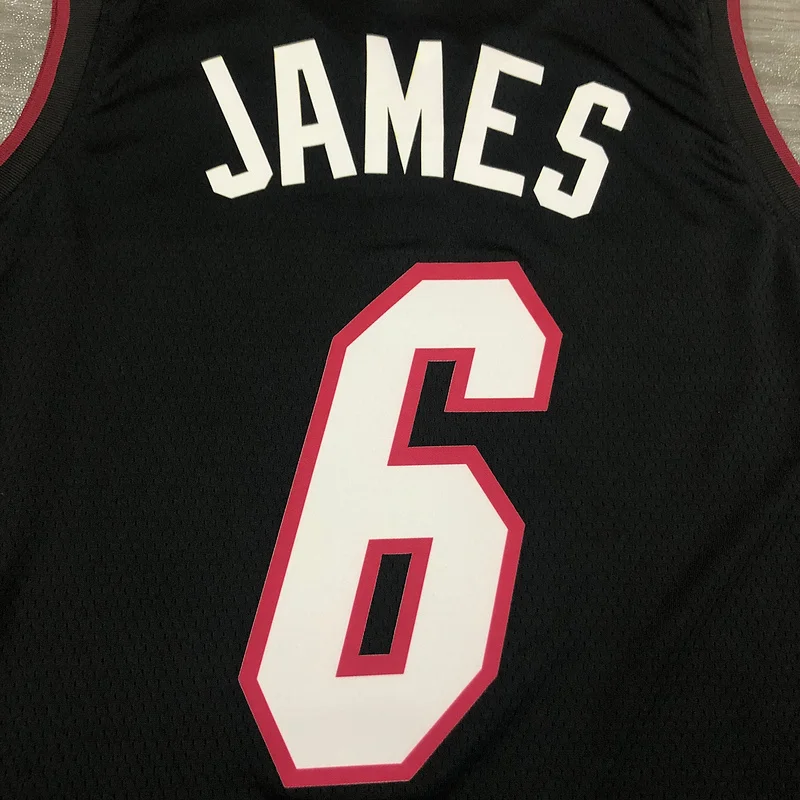 NBA Miami Heat basketball jersey V-neck Black #6 JAMES