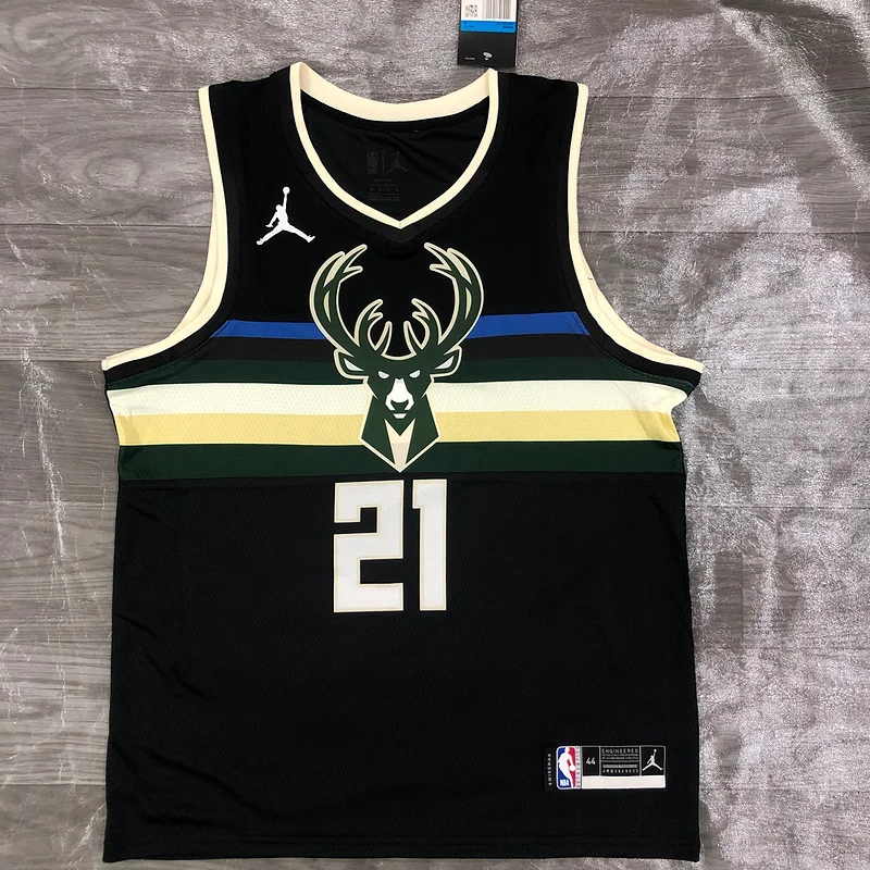 2021 Season NBA Milwaukee Bucks Basketball jersey Jordan #21 HOLIDAY