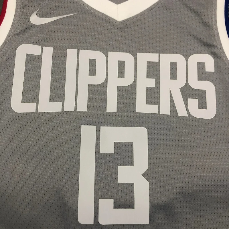 2021 Season  NBA Los Angeles Clippers Basketball jersey   bonus edition   Gray  #13   GEORGE