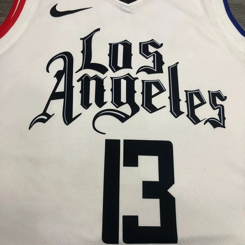 2020 Season NBA Los Angeles Clippers Basketball jersey  Latin  city version   White  #13  GEORGE