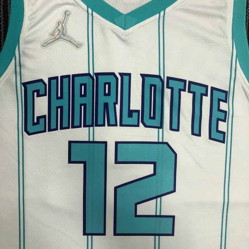 75th anniversary  Charlotte Hornets Basketball Jersey   White  #12  OUBRE JR