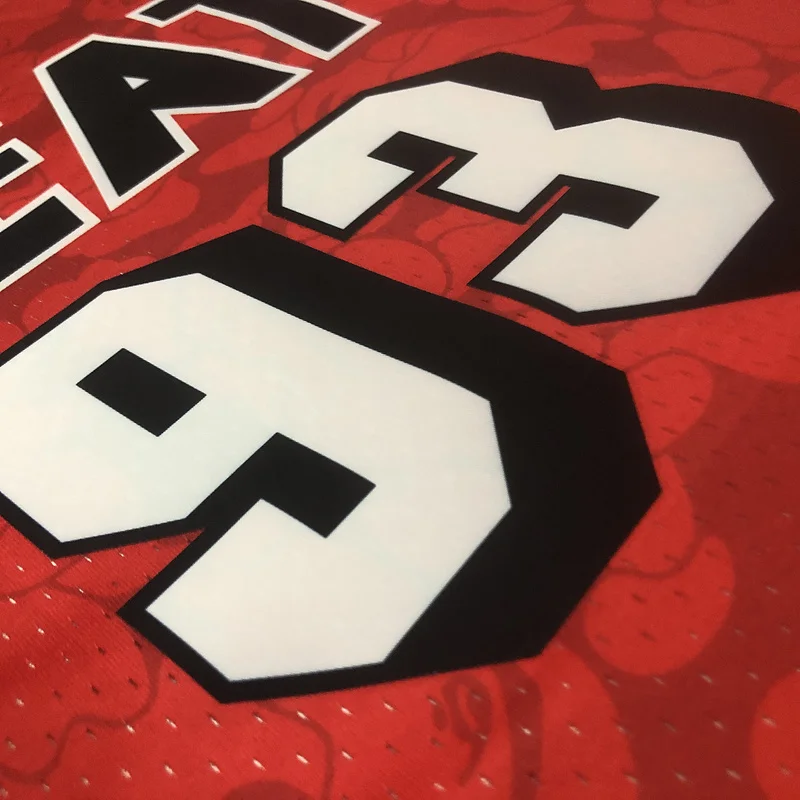 BAPE×M&N Co-branded NBA Miami Heat basketball jersey red 9 #3