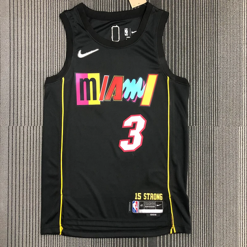 2022 Season NBA Miami Heat basketball jersey city version #3 WADE