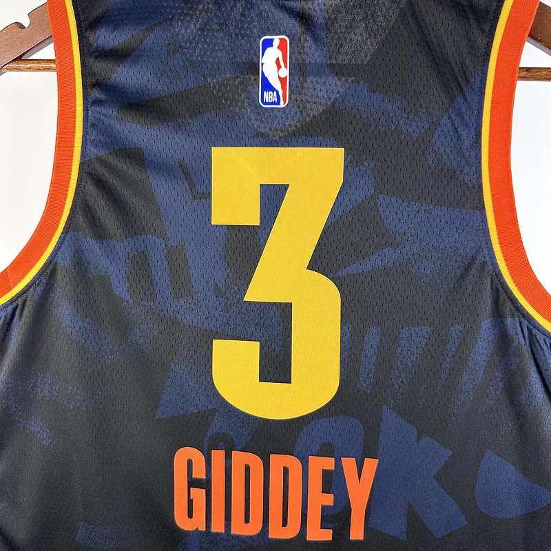 2024 NBA Oklahoma City Thunder Basketball Jersey city version #3 GIDDEY