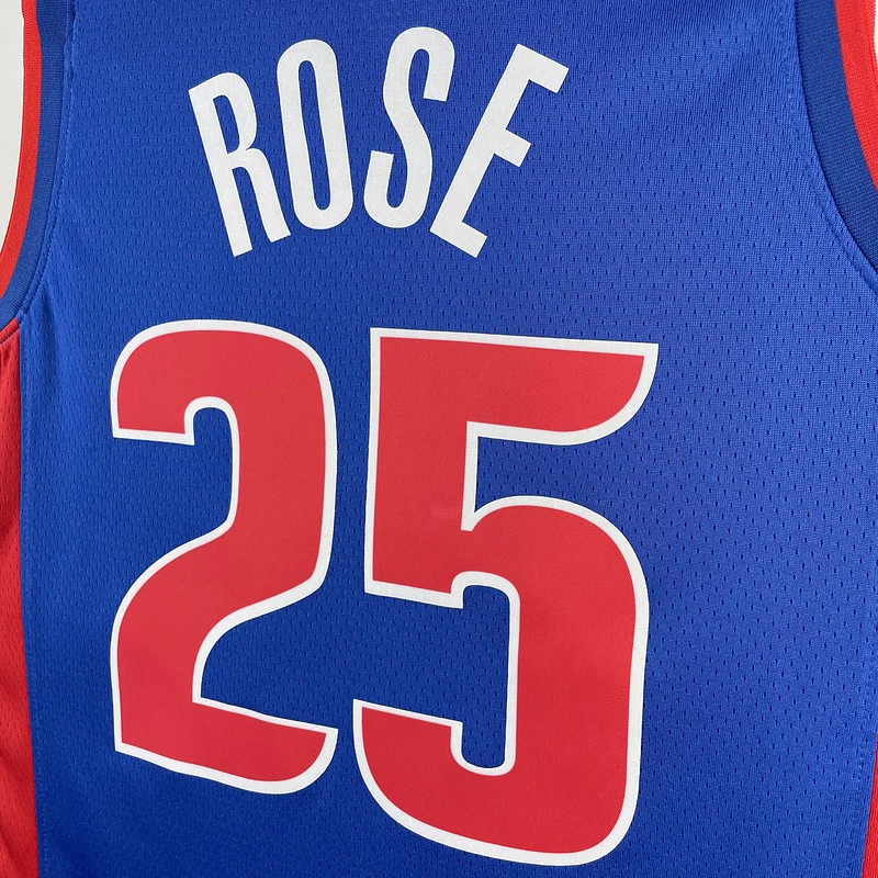 2023 Detroit Pistons Basketball Jersey Aawy Blue #25 ROSE