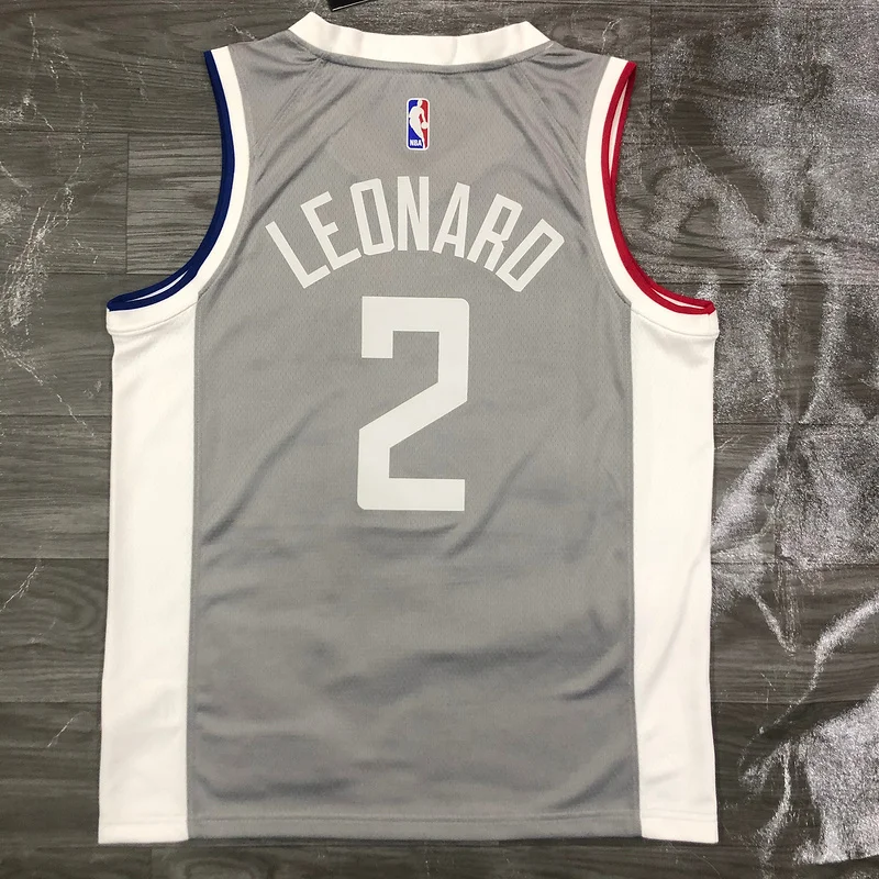 2021 Season  NBA Los Angeles Clippers Basketball jersey   bonus edition   Gray  #2   LEONARD