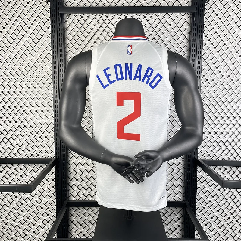 2023 Season   NBA Los Angeles Clippers Basketball jersey   Home   White  #2   LEONARD