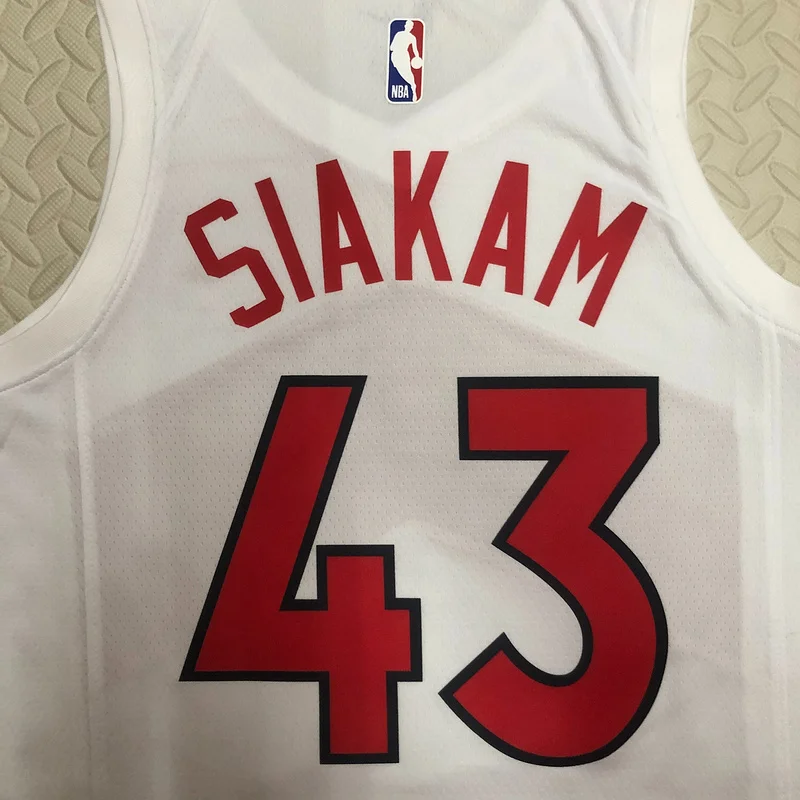 2023 NBA Toronto Raptors Basketball Jersey Home White #43 SIAKAM