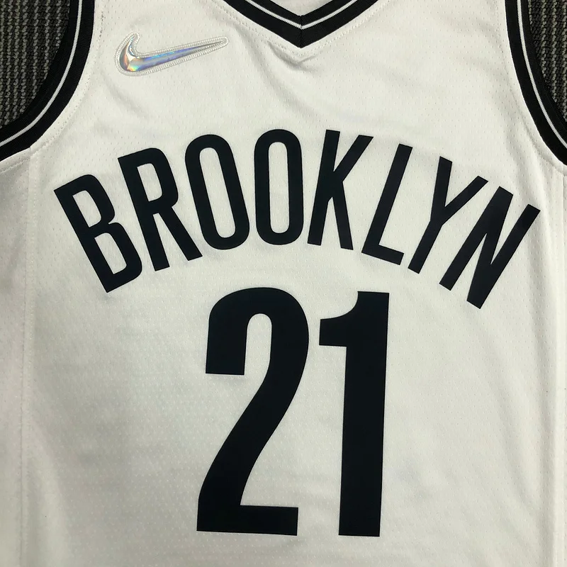 75th anniversary Brooklyn Nets Basketball jersey White #21 CLOWNEY