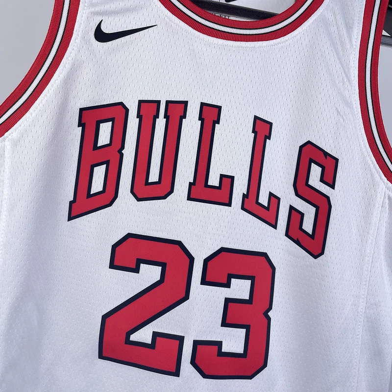 Youth kids Basketball Jersey Chicago Bulls White #23 JORDAN