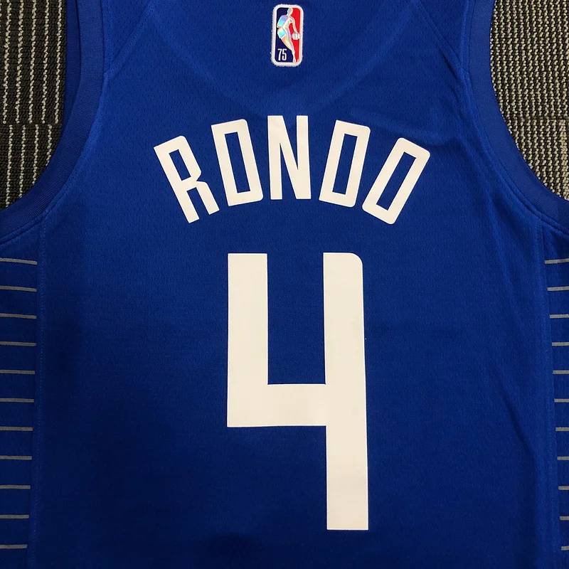 75th anniversary  NBA Los Angeles Clippers Basketball jersey   Blue  #4   RONDO