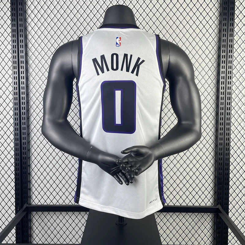 2024 Sacramento Kings Basketball Jersey Home White #0 MONK